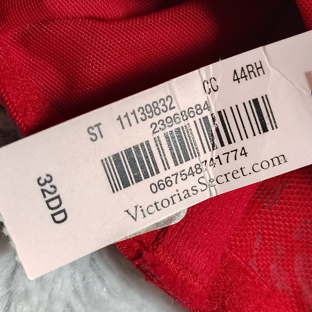 NWT Victoria's Secret Dream Angels Scalloped Lace Bustier Red Women's 32DD NEW! - Picture 7 of 8